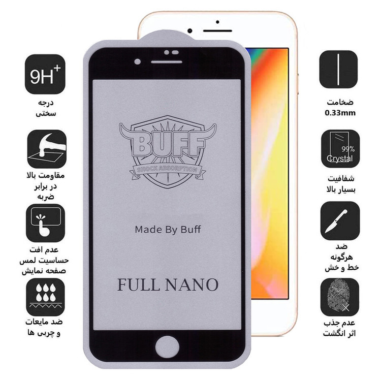 محافظ صفحه نمایش بوف مدل Full Nano مناسب برای گوشی موبایل اپل iPhone 8 Plus / 7 Plus