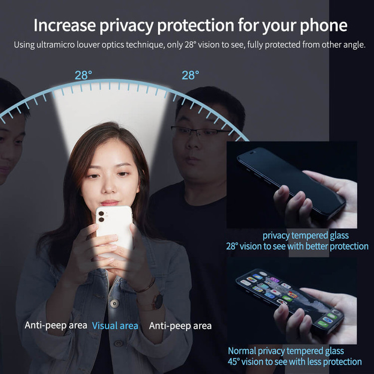 محافظ صفحه نمایش حریم شخصی اپیکوی مدل Pry مناسب برای گوشی موبایل اپل iPhone 14 / 13 / 13 Pro