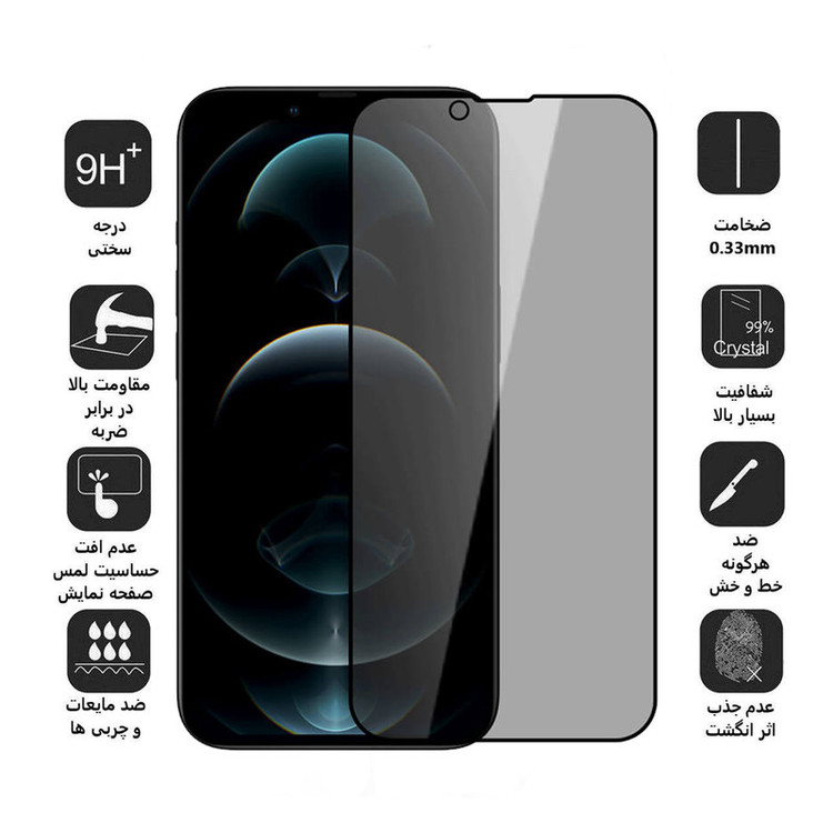 محافظ صفحه نمایش حریم شخصی اپیکوی مدل Pry مناسب برای گوشی موبایل اپل iPhone 14 / 13 / 13 Pro