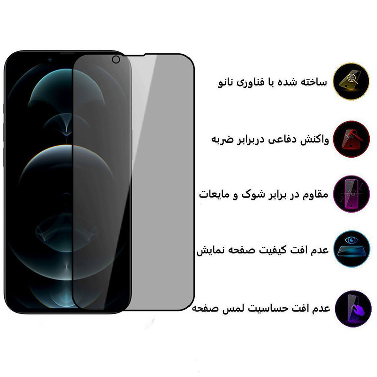 محافظ صفحه نمایش حریم شخصی اپیکوی مدل Pry مناسب برای گوشی موبایل اپل iPhone 14 / 13 / 13 Pro
