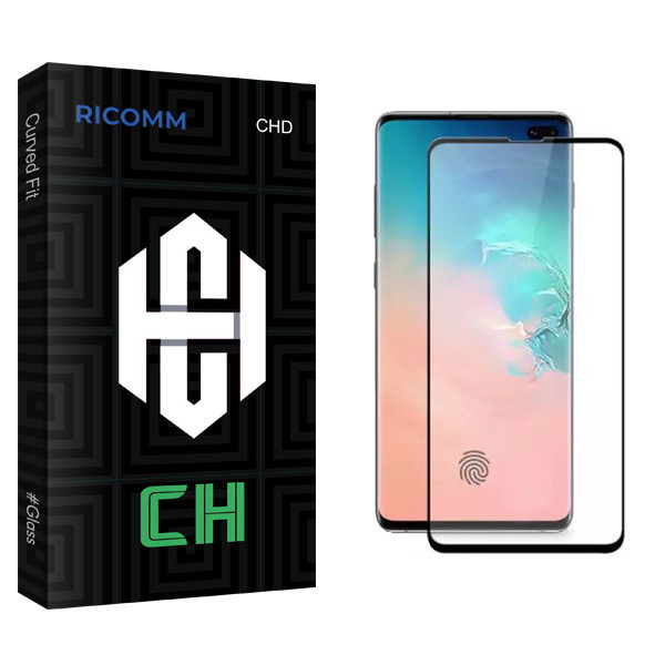 محافظ صفحه نمایش شیشه ای ریکام مدل CH FLGL مناسب برای گوشی موبایل سامسونگ Galaxy S10 Plus