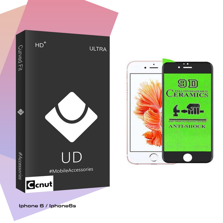 محافظ صفحه نمایش 9D کوکونات مدل UD Black مناسب برای گوشی موبایل اپل iphone 6 / 6s