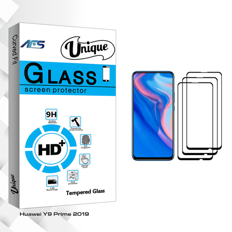 محافظ صفحه نمایش ای اف اس مدل Unique Glass مناسب برای گوشی موبایل هوآوی Y9 Prime 2019 بسته سه عددی