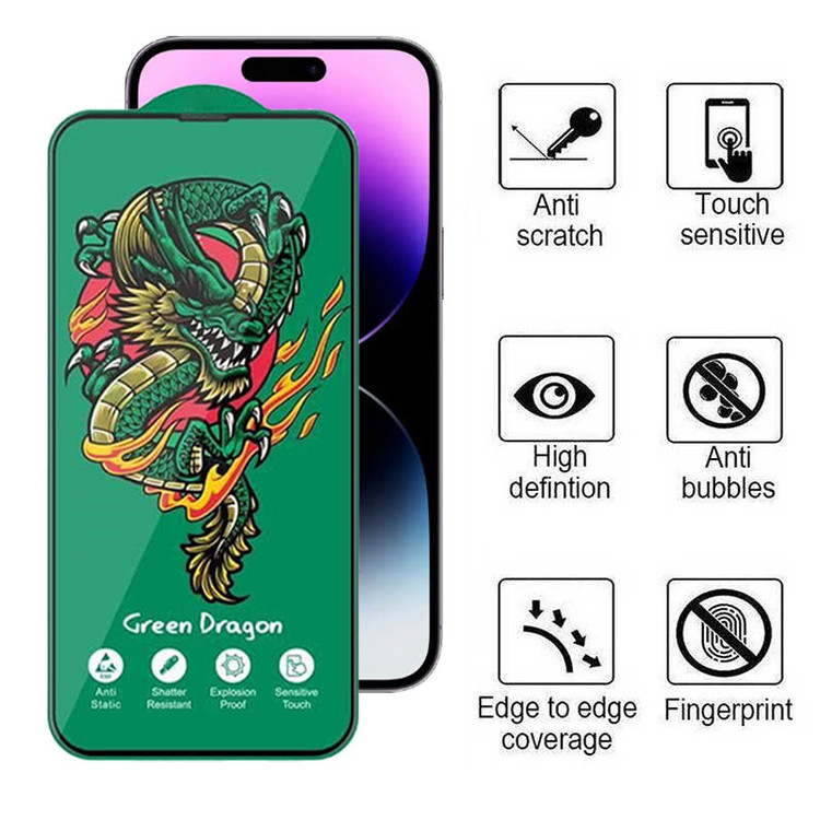 محافظ صفحه نمایش اپیکوی مدل Green Dragon ExplosionProof مناسب برای گوشی موبایل اپل iPhone 14 Pro Max