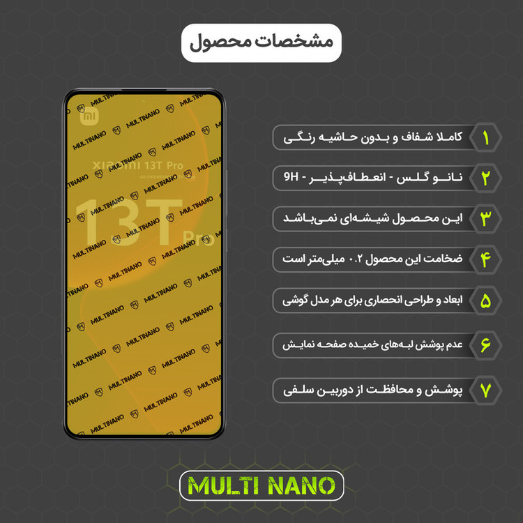 محافظ صفحه نمایش مولتی نانو مدل X-S1N مناسب برای گوشی موبایل شیائومی 13T Pro