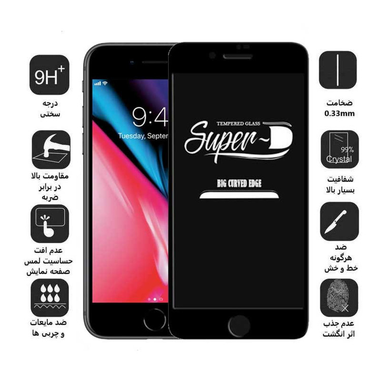 محافظ صفحه نمایش اپیکوی مدل Super 5D مناسب برای گوشی موبایل اپل iPhone 7/ 8/ SE 2020/ SE 2022