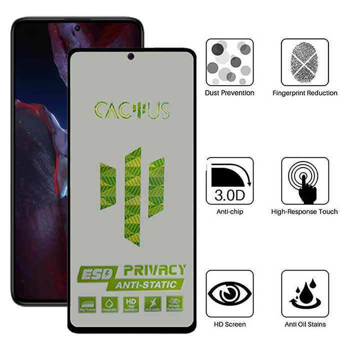 محافظ صفحه نمایش حریم شخصی اِپیکوی D`HARDمدل Cactus-ESD-Privacy مناسب برای گوشی موبایل شیائومی Xiaomi Poco F5 Pro /Poco F5 /Poco F4 GT /Poco F4 /Poco F3 GT / F3