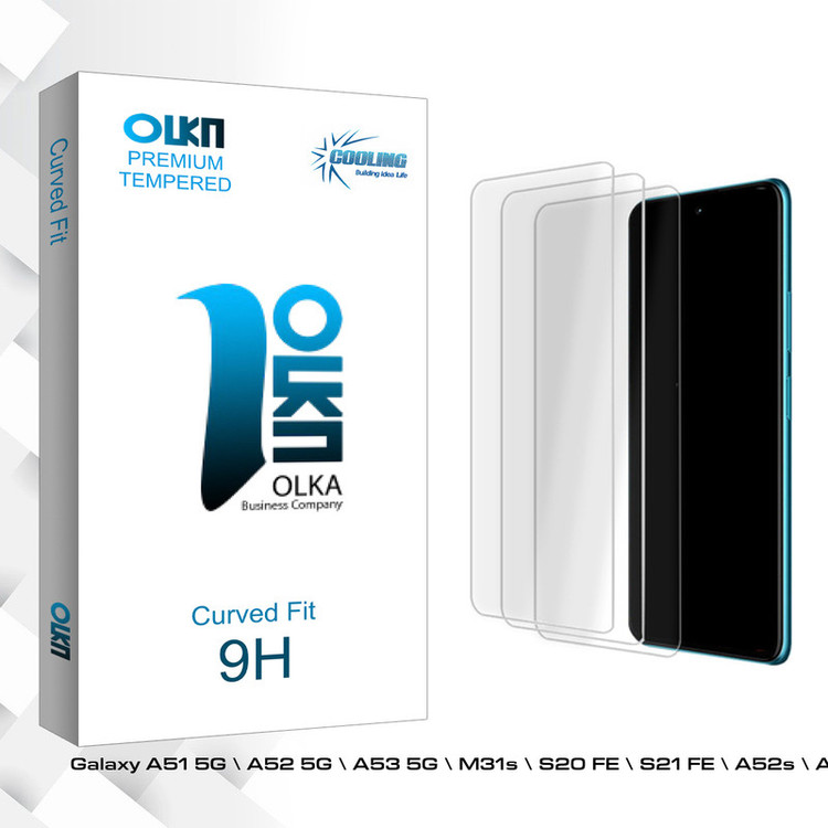 محافظ صفحه نمایش شیشه ای کولینگ مدل Olka Glass MIX مناسب برای گوشی موبایل سامسونگ Galaxy A51 5G \ A52 5G \ A53 5G \ M31s \ S20 FE \ S21 FE \ A52s \ A53s بسته سه عددی