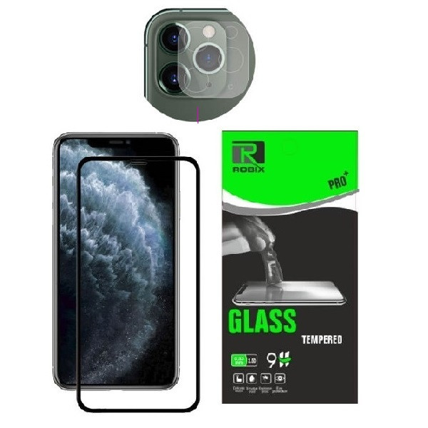 محافظ صفحه نمایش روبیکس مدل FL-IP11pro مناسب برای گوشی موبایل اپل iphone 11Pro به همراه محافظ لنز دوربین