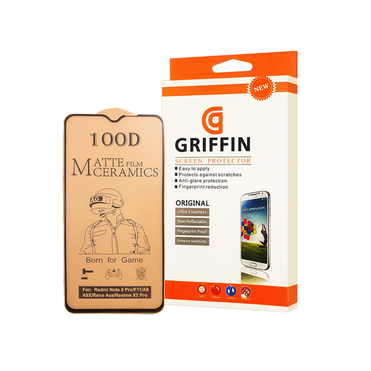 محافظ صفحه نمایش سرامیکی مات گریفین مدل FLCRM GN st مناسب برای گوشی موبایل شیائومی Redmi Note 8 Pro