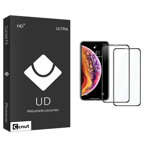 محافظ صفحه نمایش کوکونات مدل UD Black مناسب برای گوشی موبایل اپل iPhone X/XS بسته 2 عددی