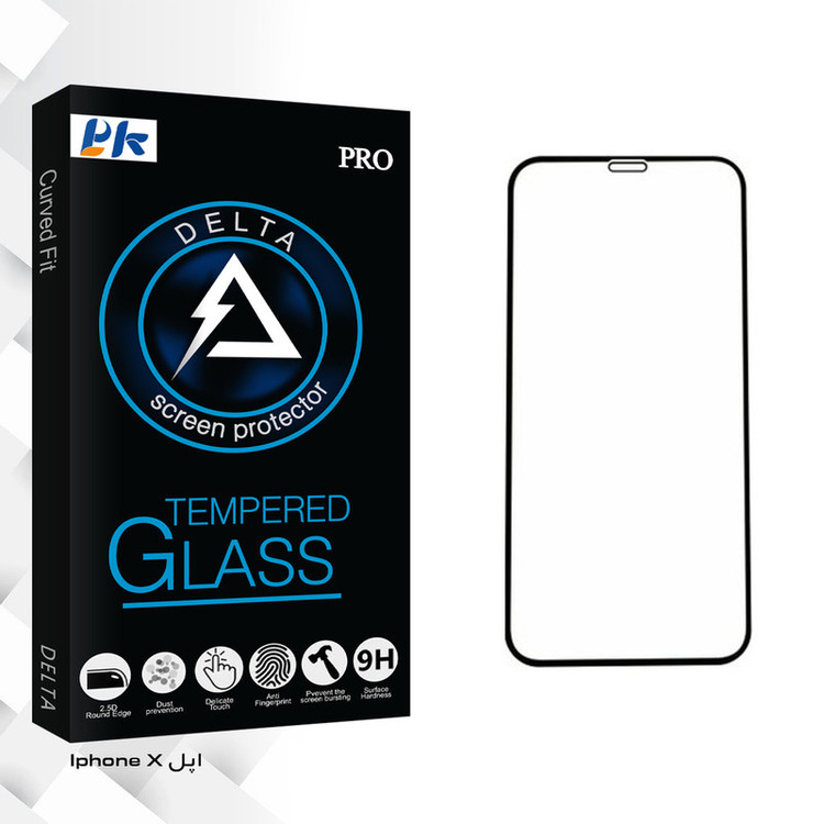 محافظ صفحه نمایش 5D پی کی مدل Delta Glass مناسب برای گوشی موبایل اپل Iphone X