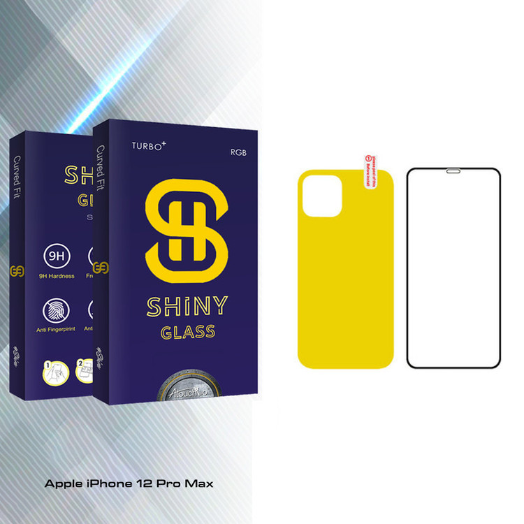 محافظ صفحه نمایش آتوچبو مدل Shiny Glass مناسب برای گوشی موبایل اپل iPhone 12 Pro Max به همراه محافظ پشت گوشی