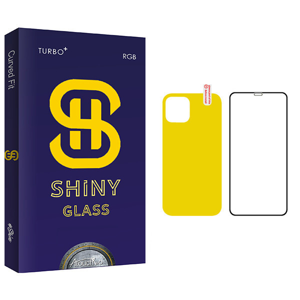 محافظ صفحه نمایش آتوچبو مدل Shiny Glass مناسب برای گوشی موبایل اپل iPhone 12 Pro Max به همراه محافظ پشت گوشی