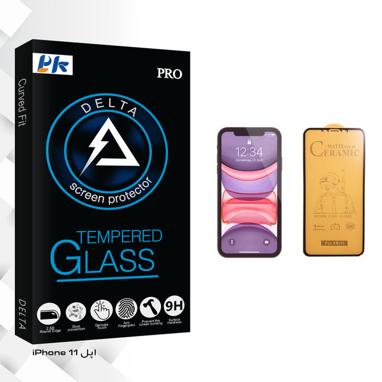 محافظ صفحه نمایش سرامیکی پی کی مدل Delta مناسب برای گوشی موبایل اپل iPhone 11