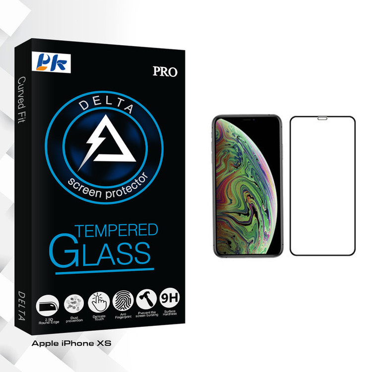 محافظ صفحه نمایش پی کی مدل Delta Glass مناسب برای گوشی موبایل اپل iPhone XS