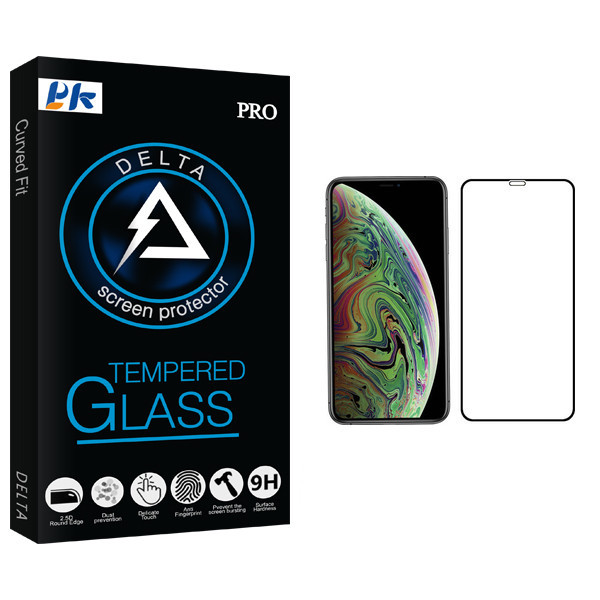 محافظ صفحه نمایش پی کی مدل Delta Glass مناسب برای گوشی موبایل اپل iPhone XS