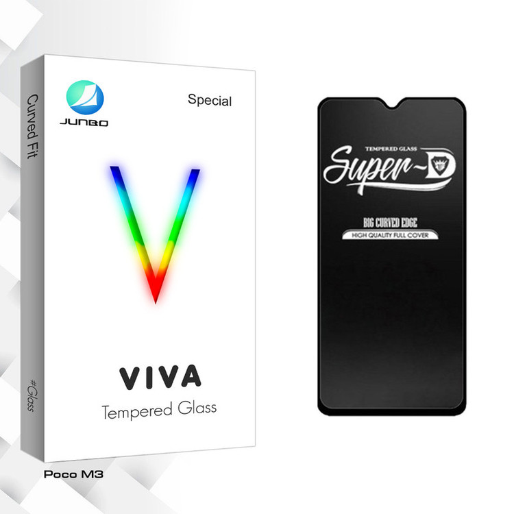 محافظ صفحه نمایش شیشه ای جانبو مدل Viva Glass Super-D مناسب برای گوشی موبایل شیائومی Poco M3