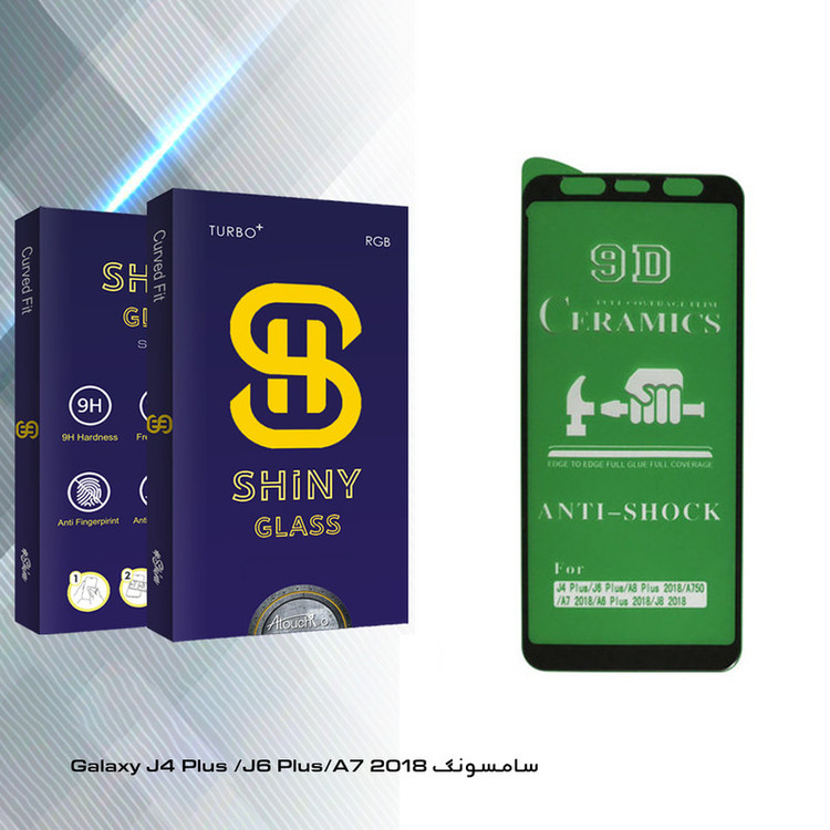 محافظ صفحه نمایش 9D آتوچبو مدل Shiny Glass مناسب برای گوشی موبایل سامسونگ Galaxy J4 Plus/J6 Plus/A7 2018