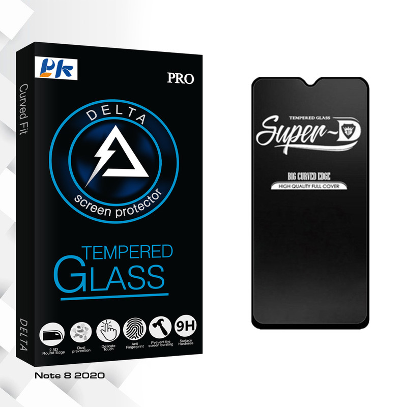 محافظ صفحه نمایش شیشه ای پی کی مدل Delta Glass Super-D مناسب برای گوشی موبایل شیائومی Note 8 2020