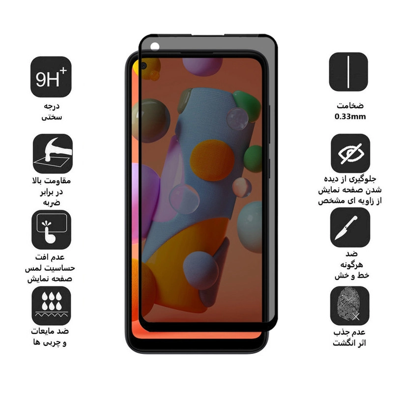 محافظ صفحه نمایش حریم شخصی وایت ولف مدل WGP2 مناسب برای گوشی موبایل سامسونگ Galaxy A31