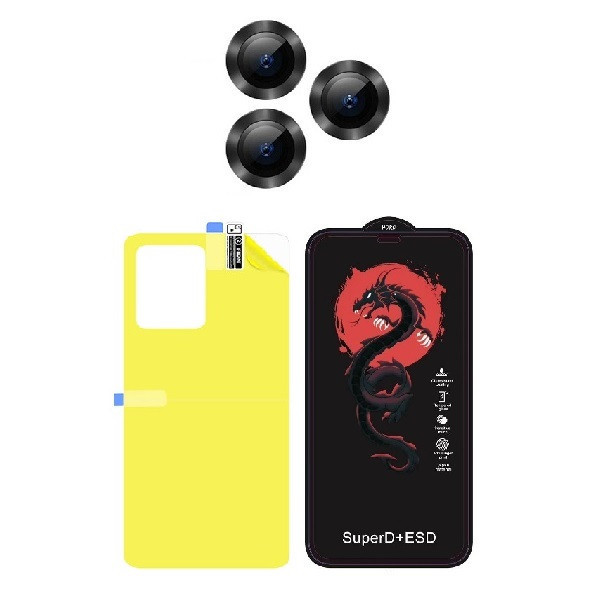 محافظ صفحه نمایش اسپایدر مدل HORO مناسب برای گوشی موبایل اپل iPhone 12 Pro به همراه محافظ پشت گوشی و محافظ لنز دوربین