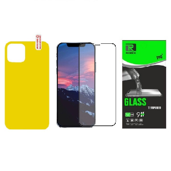 محافظ صفحه نمایش روبیکس مدل FL-IP12 mini مناسب برای گوشی موبایل اپل iphone 12mini به همراه محافظ پشت گوشی
