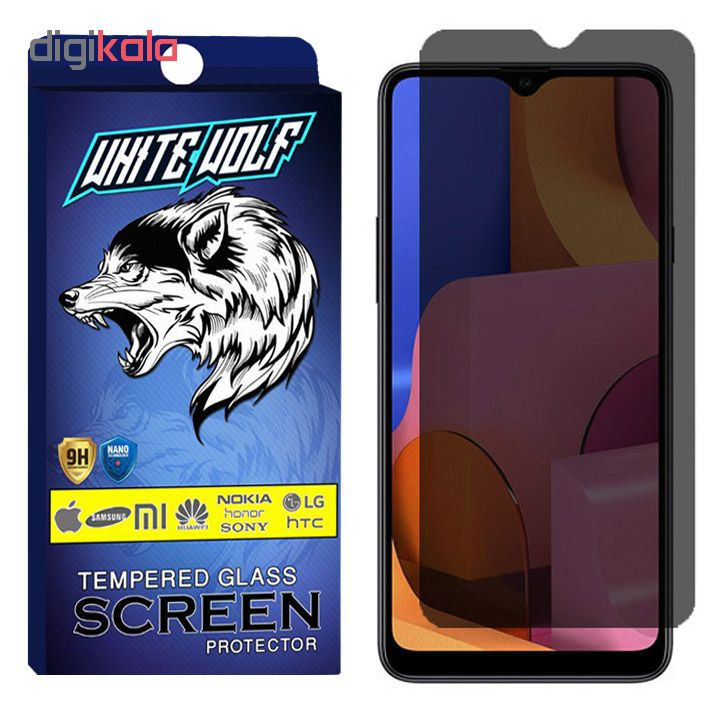 محافظ صفحه نمایش حریم شخصی وایت ولف مدل WGPS مناسب برای گوشی موبایل سامسونگ Galaxy A20s