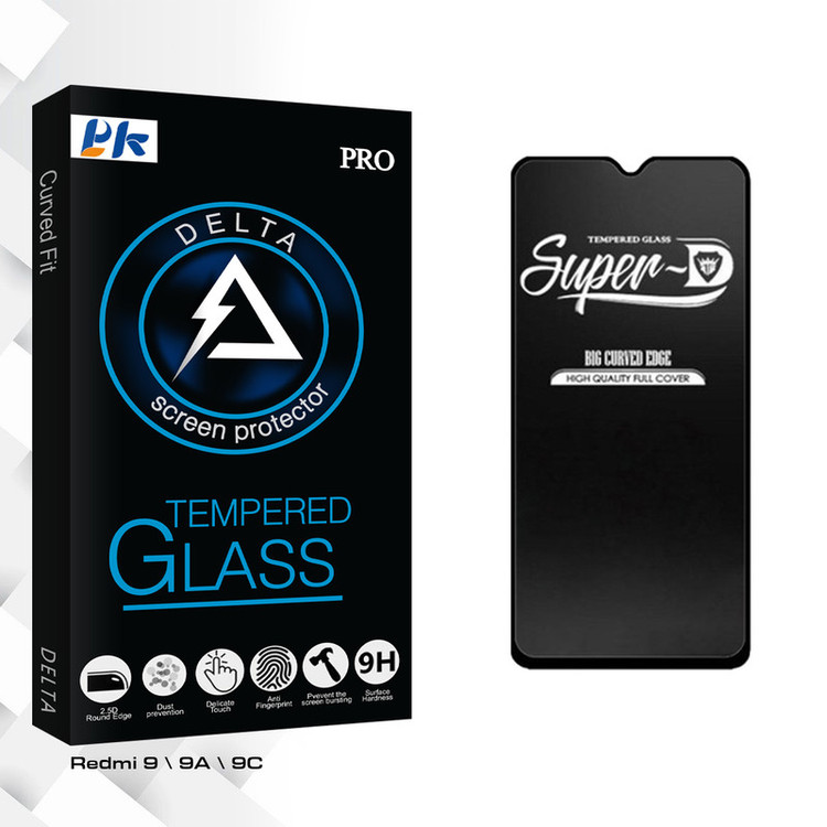 محافظ صفحه نمایش شیشه ای پی کی مدل Delta Glass Super-D مناسب برای گوشی موبایل شیائومی Redmi 9 / 9A/ 9C