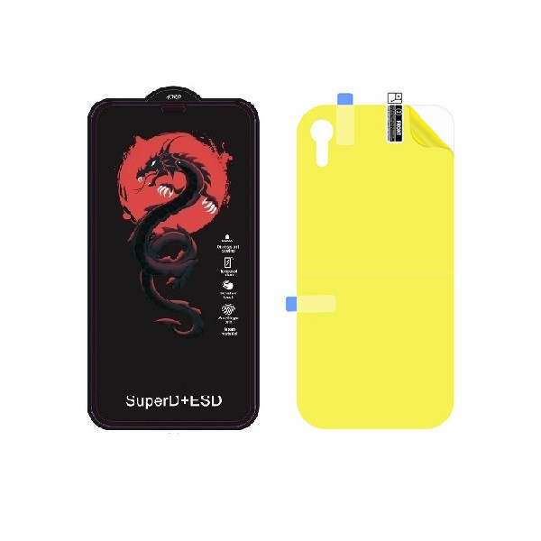 محافظ صفحه نمایش اسپایدر مدل HORO مناسب برای گوشی موبایل اپل iPhone XR به همراه محافظ پشت گوشی