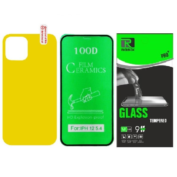 محافظ صفحه نمایش روبیکس مدل CR-IP12 mini مناسب برای گوشی موبایل اپل iphone 12mini به همراه محافظ پشت گوشی
