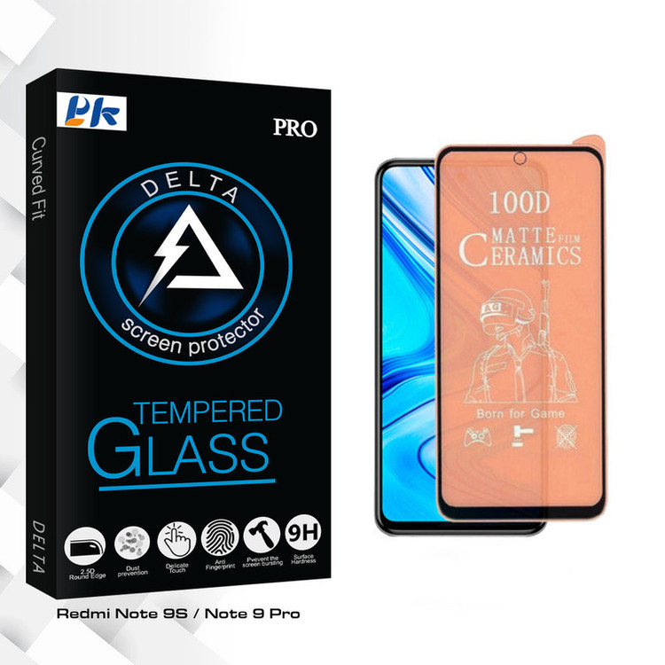 محافظ صفحه نمایش سرامیکی پی کی مدل Delta Glass مناسب گوشی موبایل شیائومی Redmi Note 9S / Note 9 Pro