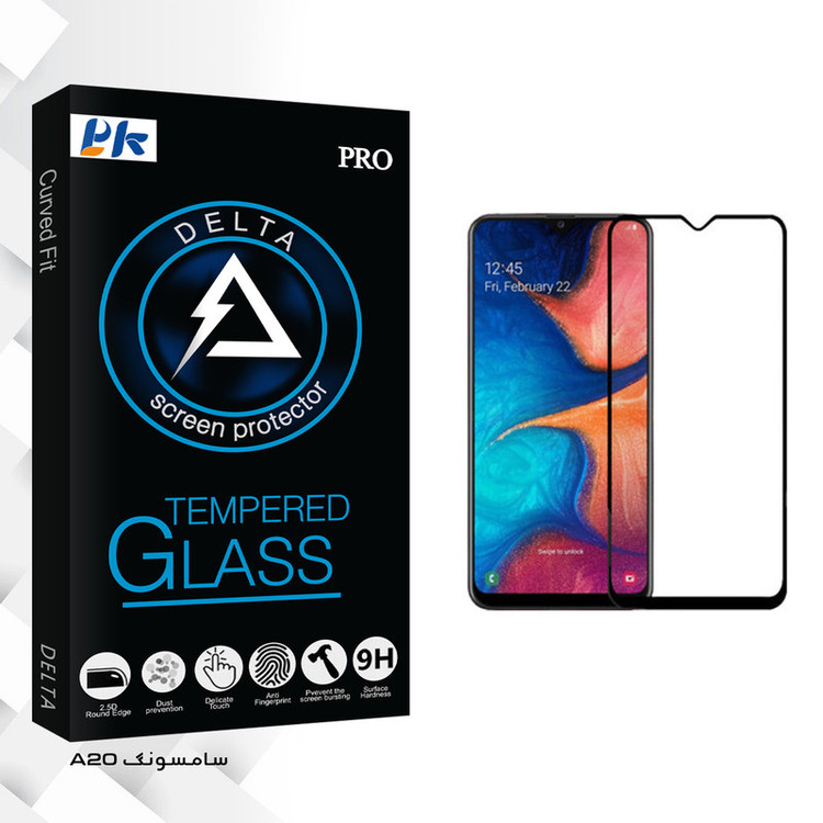 محافظ صفحه نمایش پی کی مدل Delta Glass مناسب برای گوشی موبایل سامسونگ GLAXY A20