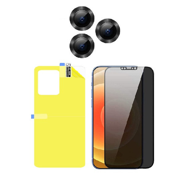 محافظ صفحه نمایش حریم شخصی اسپایدر مدل PSP مناسب برای گوشی موبایل اپل iPhone 11 pro به همراه محافظ پشت گوشی