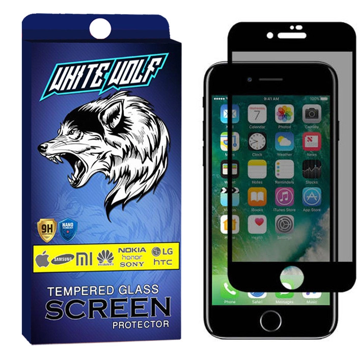 محافظ صفحه نمایش حریم شخصی وایت ولف مدل WGP مناسب برای گوشی موبایل اپل iPhone 8