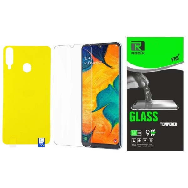 محافظ صفحه نمایش روبیکس مدل SA-A20s مناسب برای گوشی موبایل سامسونگ Galaxy A20s به همراه محافظ پشت گوشی