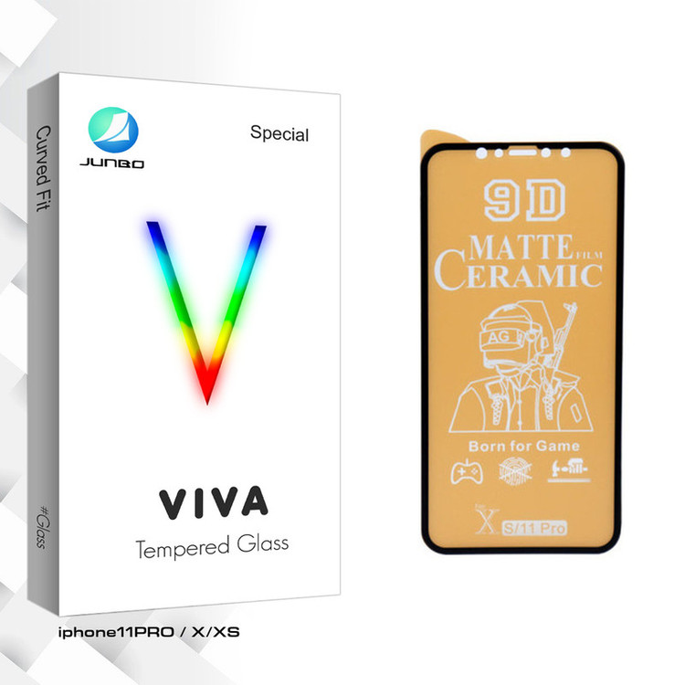 محافظ صفحه نمایش سرامیکی مات جانبو مدل Viva Glass مناسب برای گوشی موبایل اپل iphone11PRO / X/XS