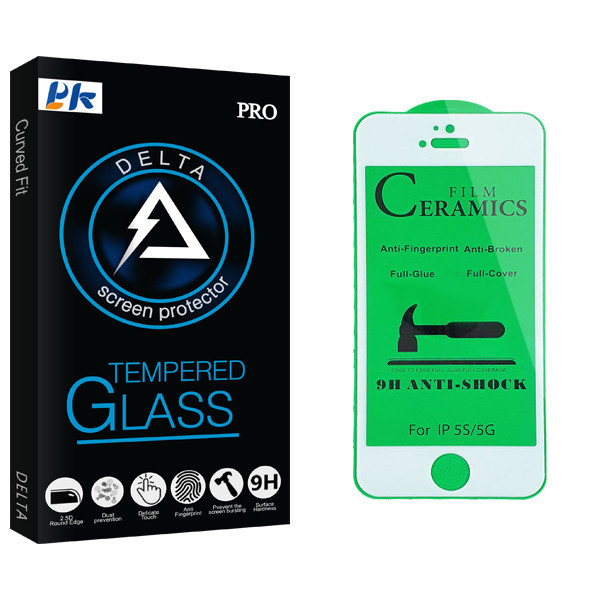 محافظ صفحه نمایش سرامیکی پی کی مدل Delta Glass مناسب برای گوشی موبایل اپل iPhone 5s