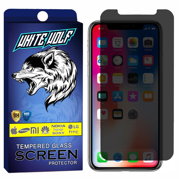 محافظ صفحه نمایش حریم شخصی وایت ولف مدل WGPS مناسب برای گوشی موبایل اپل iPhone XS MAX