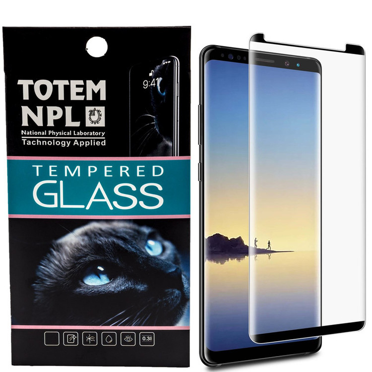 محافظ صفحه نمایش دور چسب شیشه ای توتم مدل Short 3D مناسب برای گوشی سامسونگ Note 8