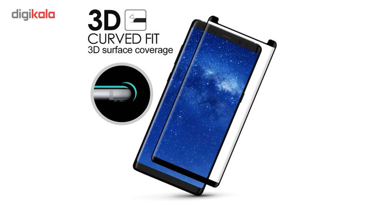 محافظ صفحه نمایش دور چسب شیشه ای توتم مدل Short 3D مناسب برای گوشی سامسونگ Note 8