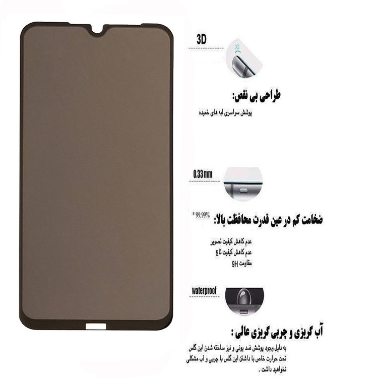 محافظ صفحه نمایش حریم شخصی مدل PR مناسب برای گوشی موبایل شیائومی Redmi Note 8