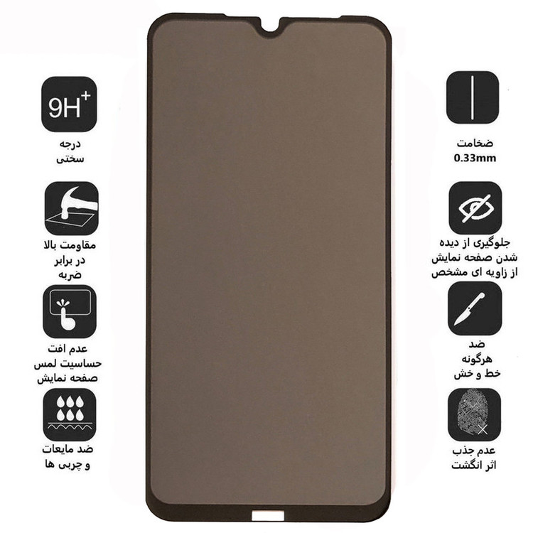 محافظ صفحه نمایش حریم شخصی مدل PR مناسب برای گوشی موبایل شیائومی Redmi Note 8