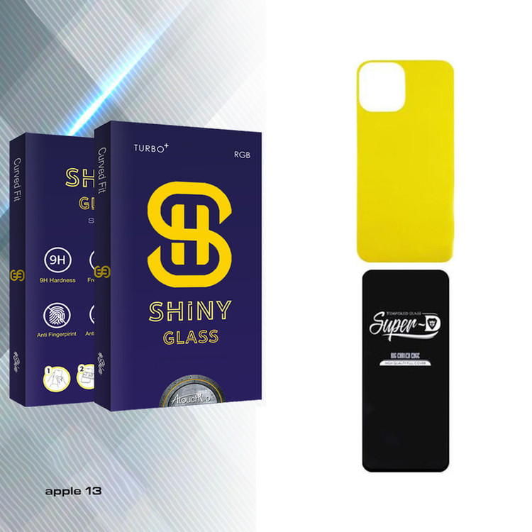 محافظ صفحه نمایش آتوچبو مدل Shiny Super-D مناسب برای گوشی موبایل اپل iPhone 13 به همراه محافظ پشت گوشی