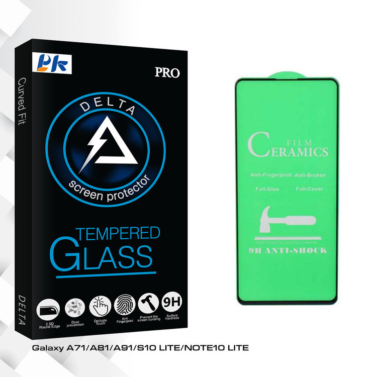 محافظ صفحه نمایش سرامیکی پی کی مدل Delta Glass مناسب برای گوشی موبایل سامسونگ Galaxy A71/A81/A91/S10 LITE/NOTE10 LITE