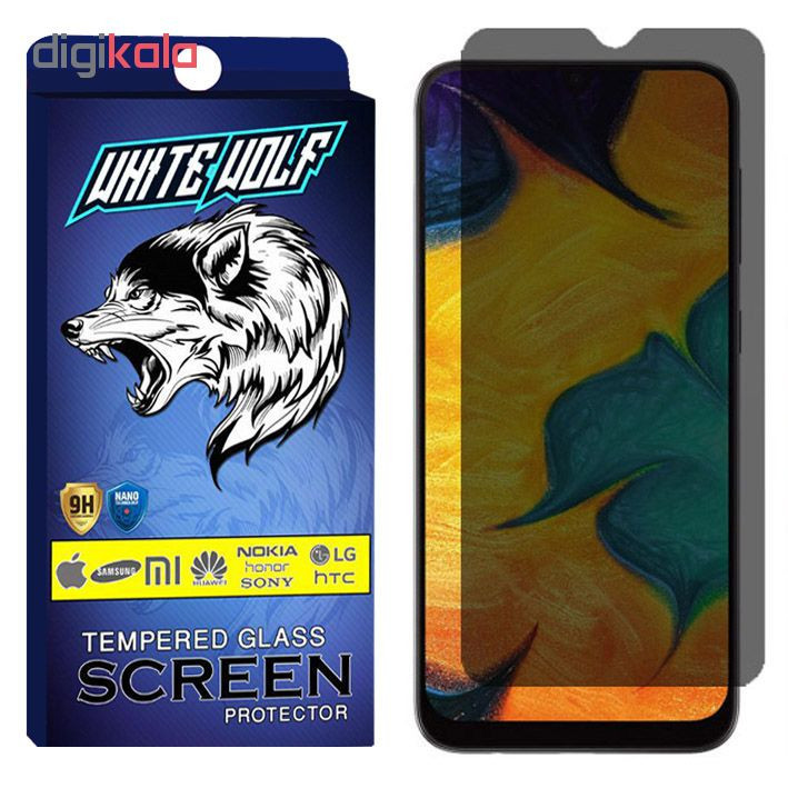 محافظ صفحه نمایش حریم شخصی وایت ولف مدل WGPS مناسب برای گوشی موبایل سامسونگ Galaxy A30