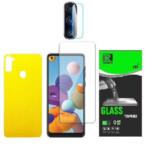 محافظ صفحه نمایش و پشت گوشی روبیکس مدل SA-A11 مناسب برای گوشی موبایل سامسونگ Galaxy A11 به همراه محافظ لنز دوربین