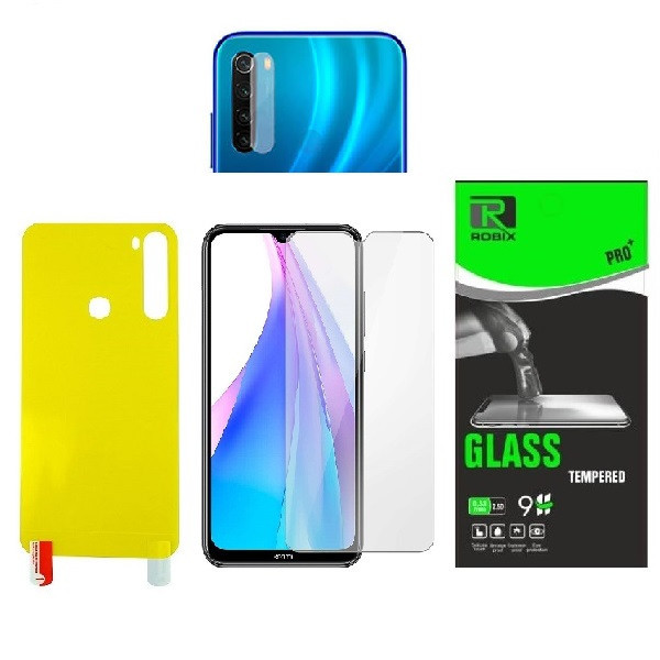 محافظ صفحه نمایش روبیکس مدل SA-Note8 مناسب برای گوشی موبایل شیائومی Redmi Note 8 به همراه محافظ لنز دوربین و محافظ پشت گوشی