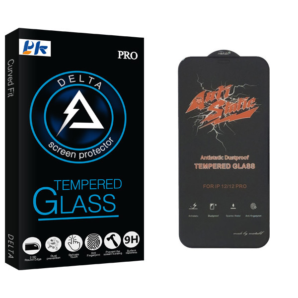 محافظ صفحه نمایش پی کی مدل Delta Glass ANTI-STATIC مناسب برای گوشی موبایل اپل iPhone 12 pro