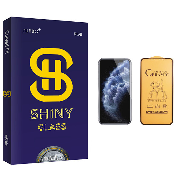 محافظ صفحه نمایش سرامیکی آتوچبو مدل Shiny Glass مناسب برای گوشی موبایل اپل iPhone 11 Pro